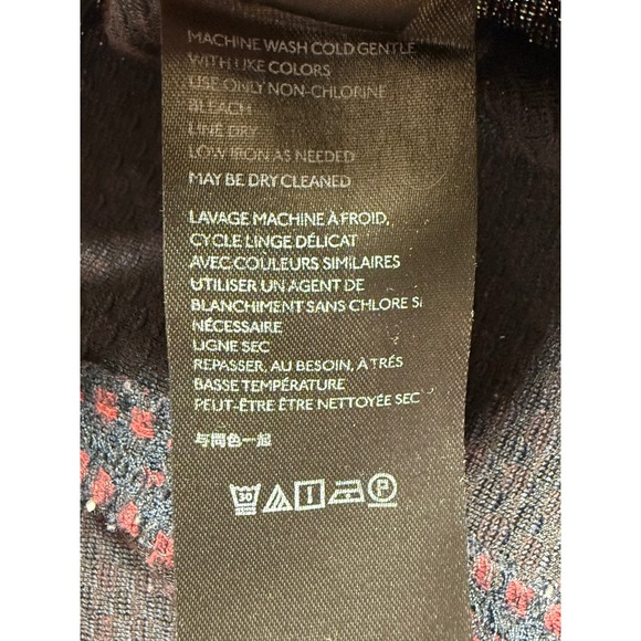 Anthropologie Essential Crop Flare Pants Burgundy Black Geometric Print Size S - Picture 9 of 10